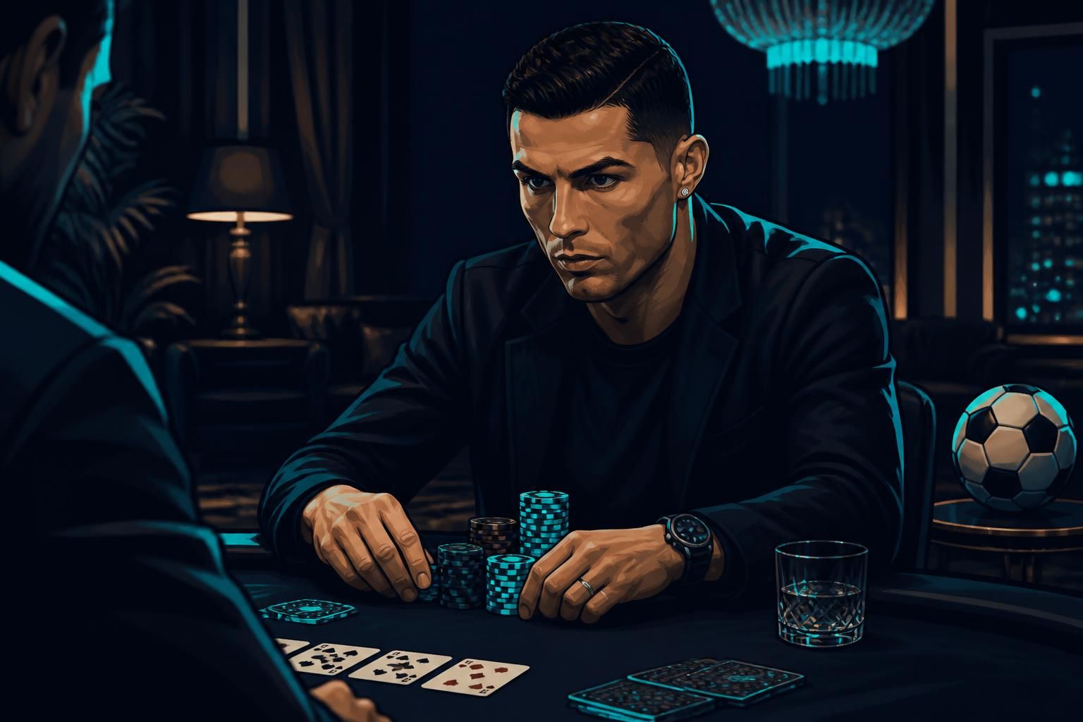 Neymar participa de torneio de poker durante jogo do Santos