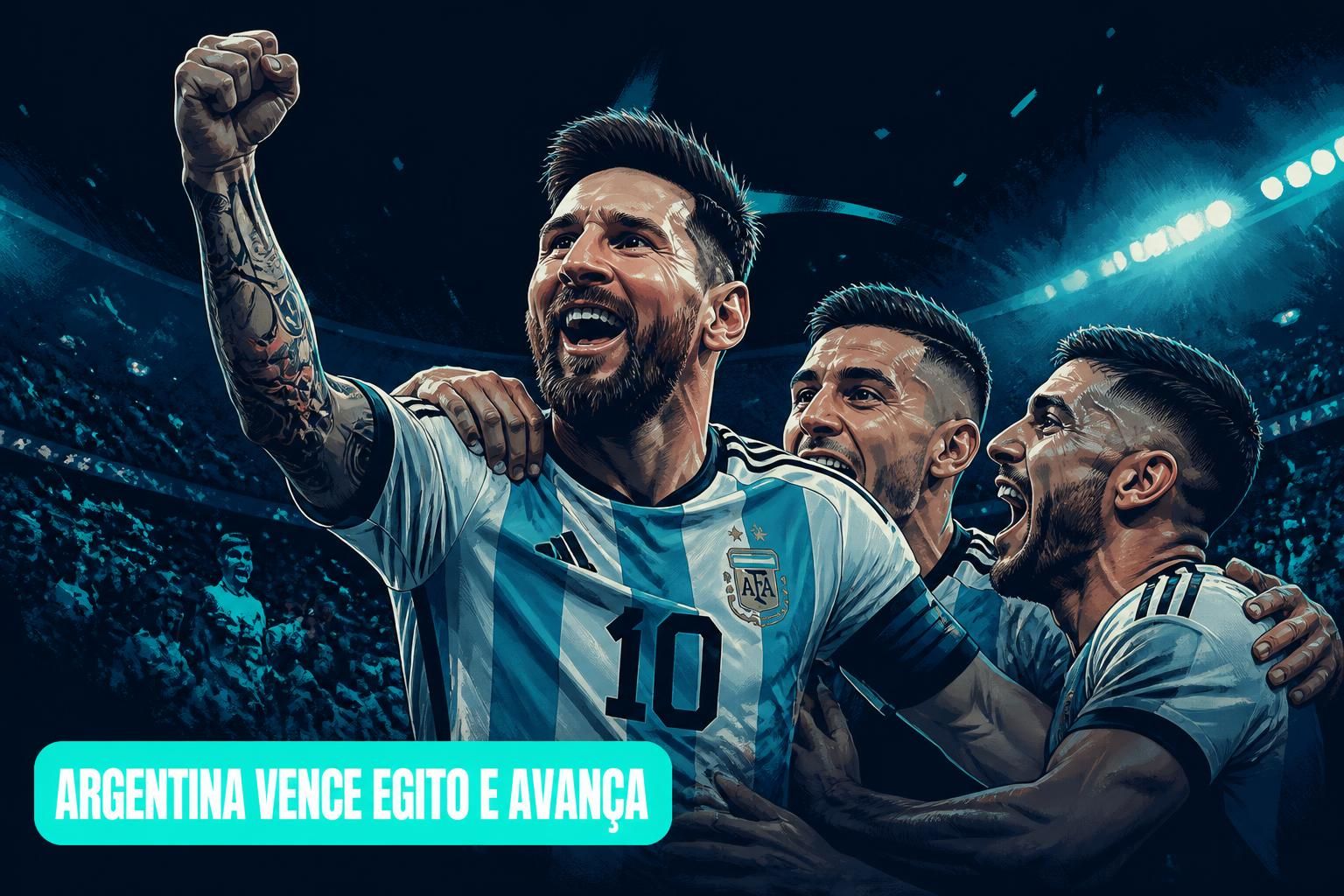 Argentina vence Egito e avança para as quartas de final da Copa do Mundo