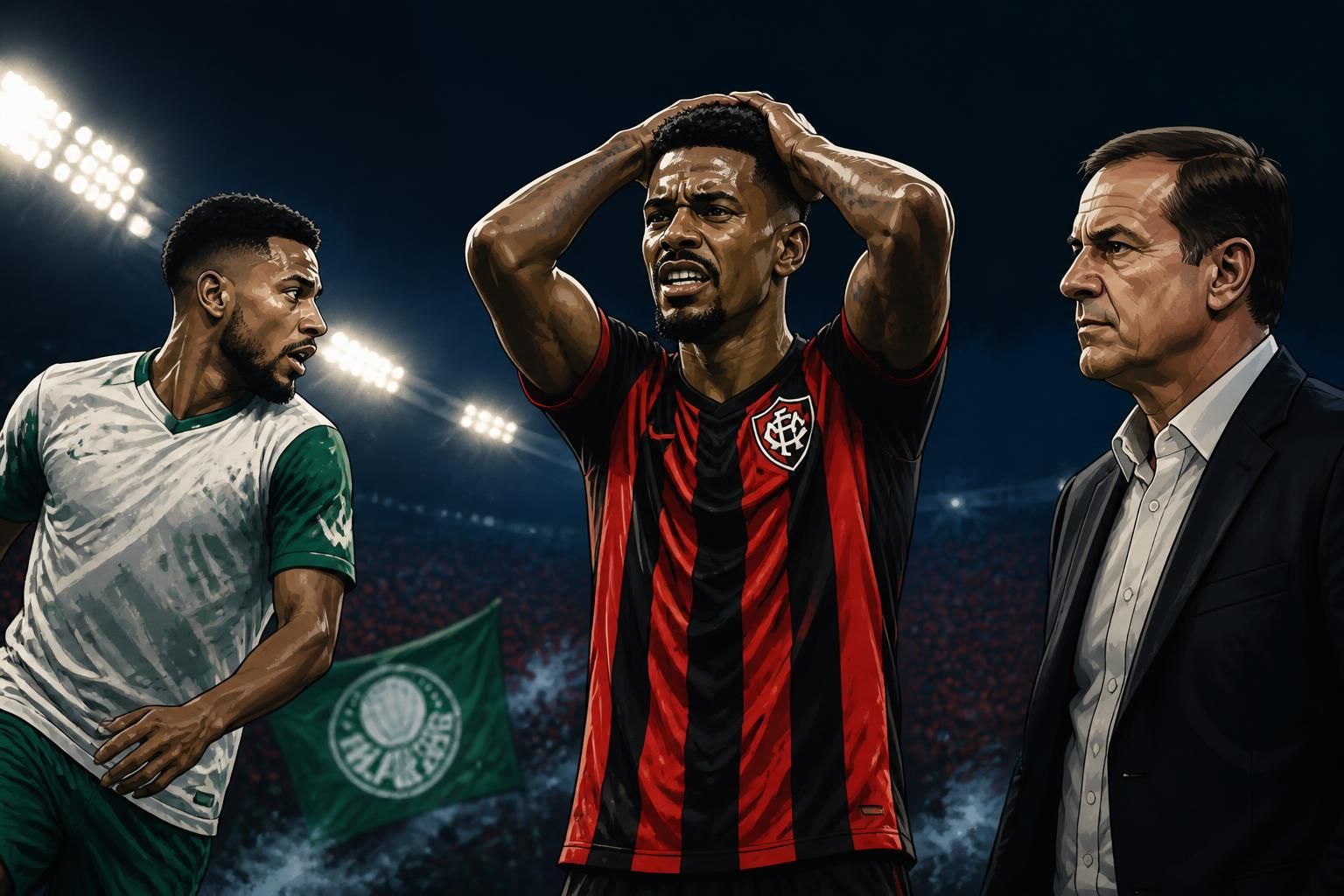 STJD denuncia jogadores do Vitória após jogo contra Palmeiras