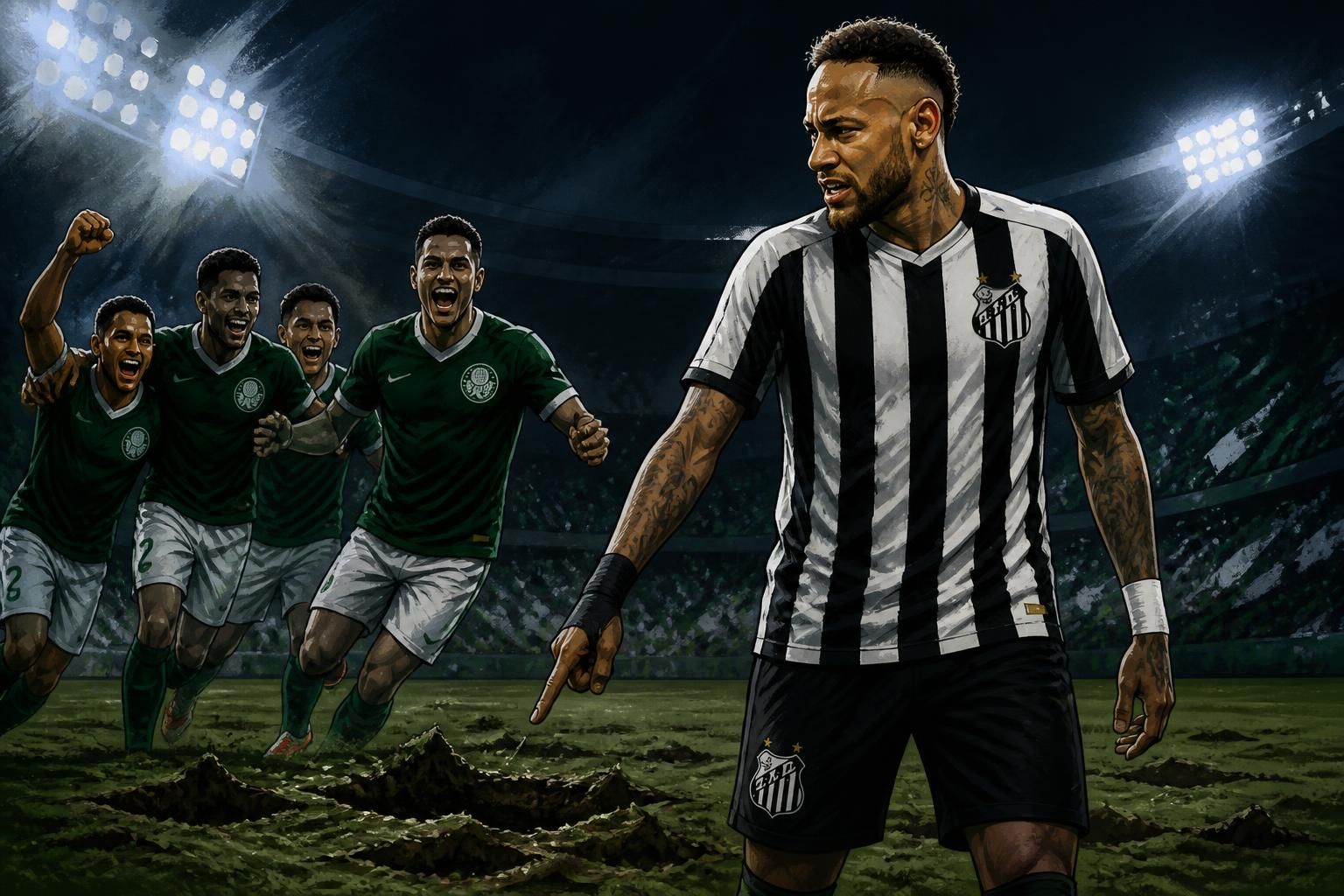 Neymar critica gramado da Vila Belmiro após eliminação