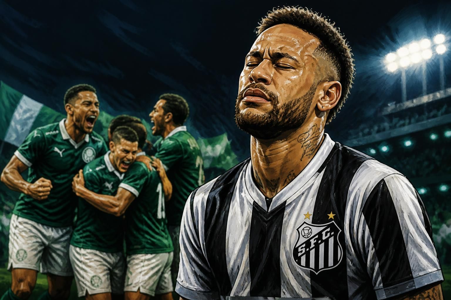 Neymar pode faltar contra o Palmeiras por causa do gramado sintético