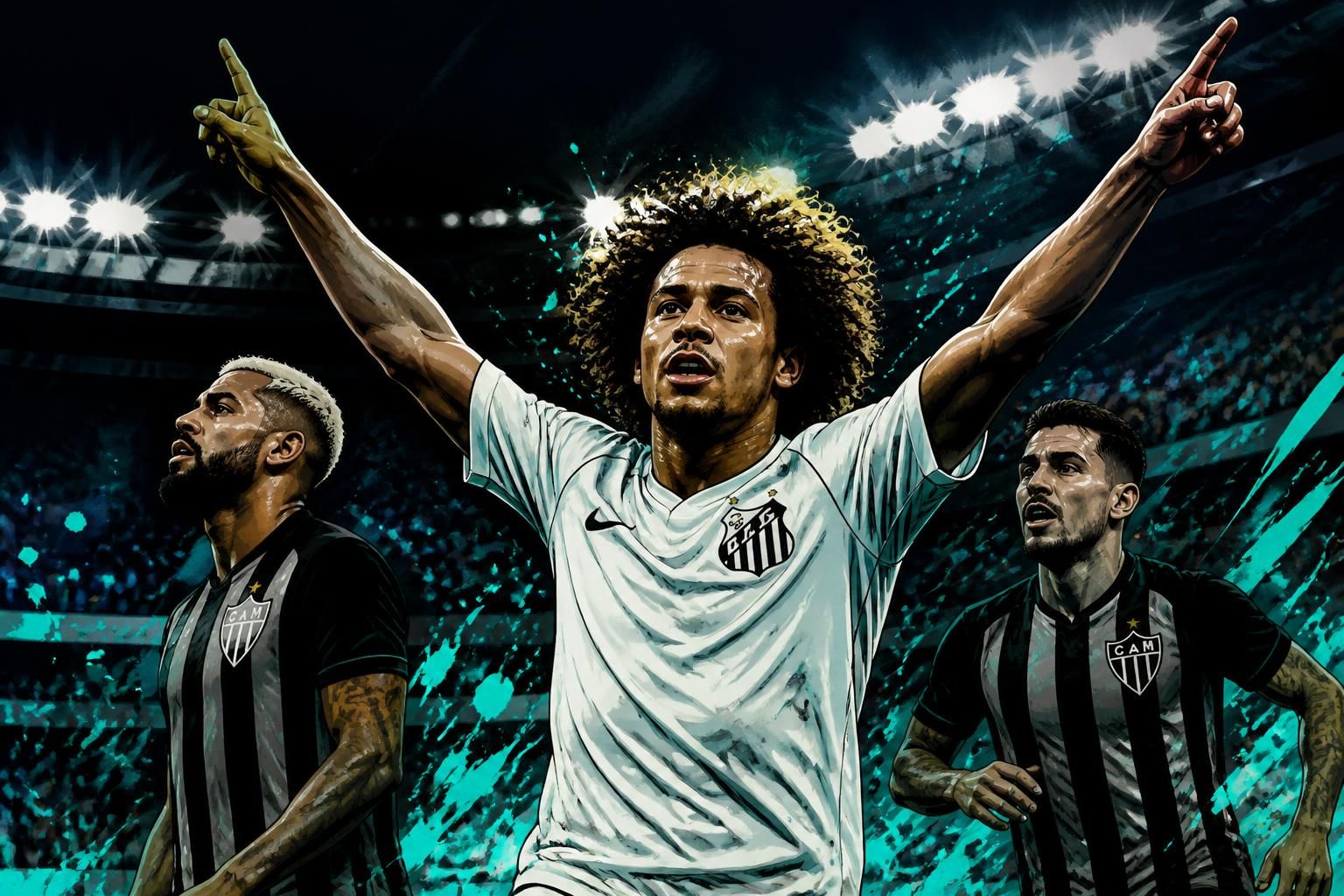 Santos vence Atlético-MG e abre vantagem na Sul-Americana