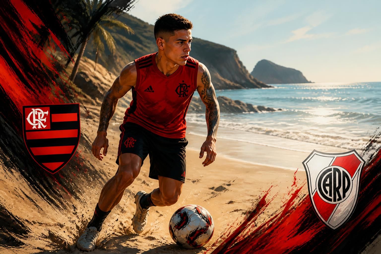 Thiago Almada treina em Ibiza durante férias