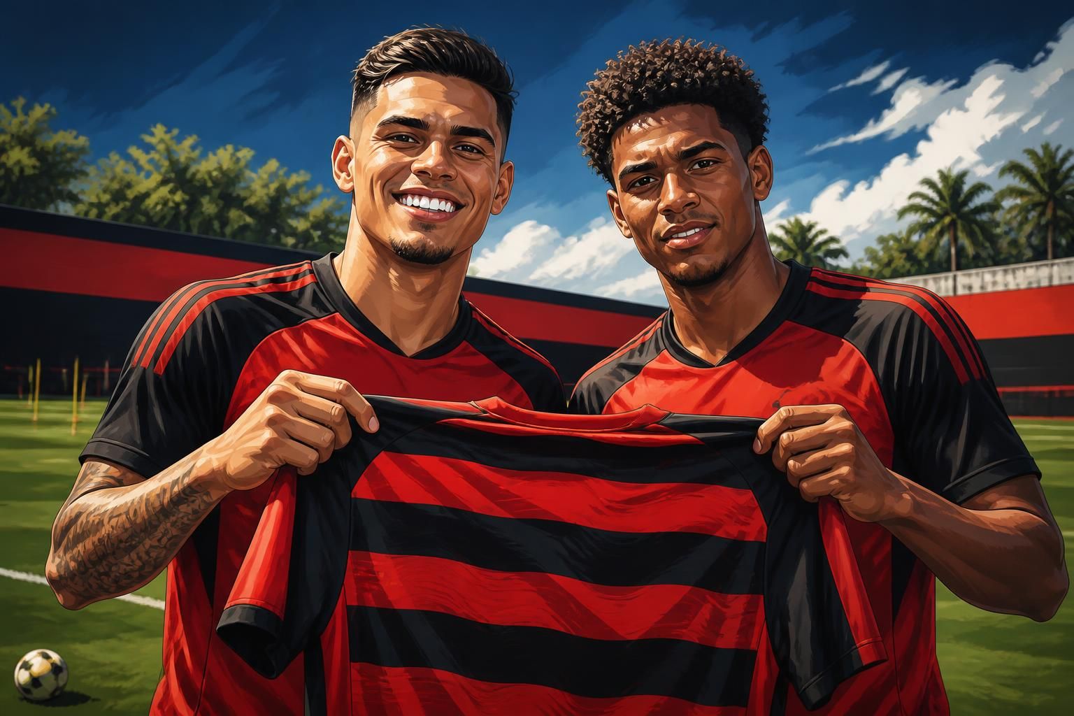 Joaquín Freitas e Anthony Valencia são apresentados no Flamengo