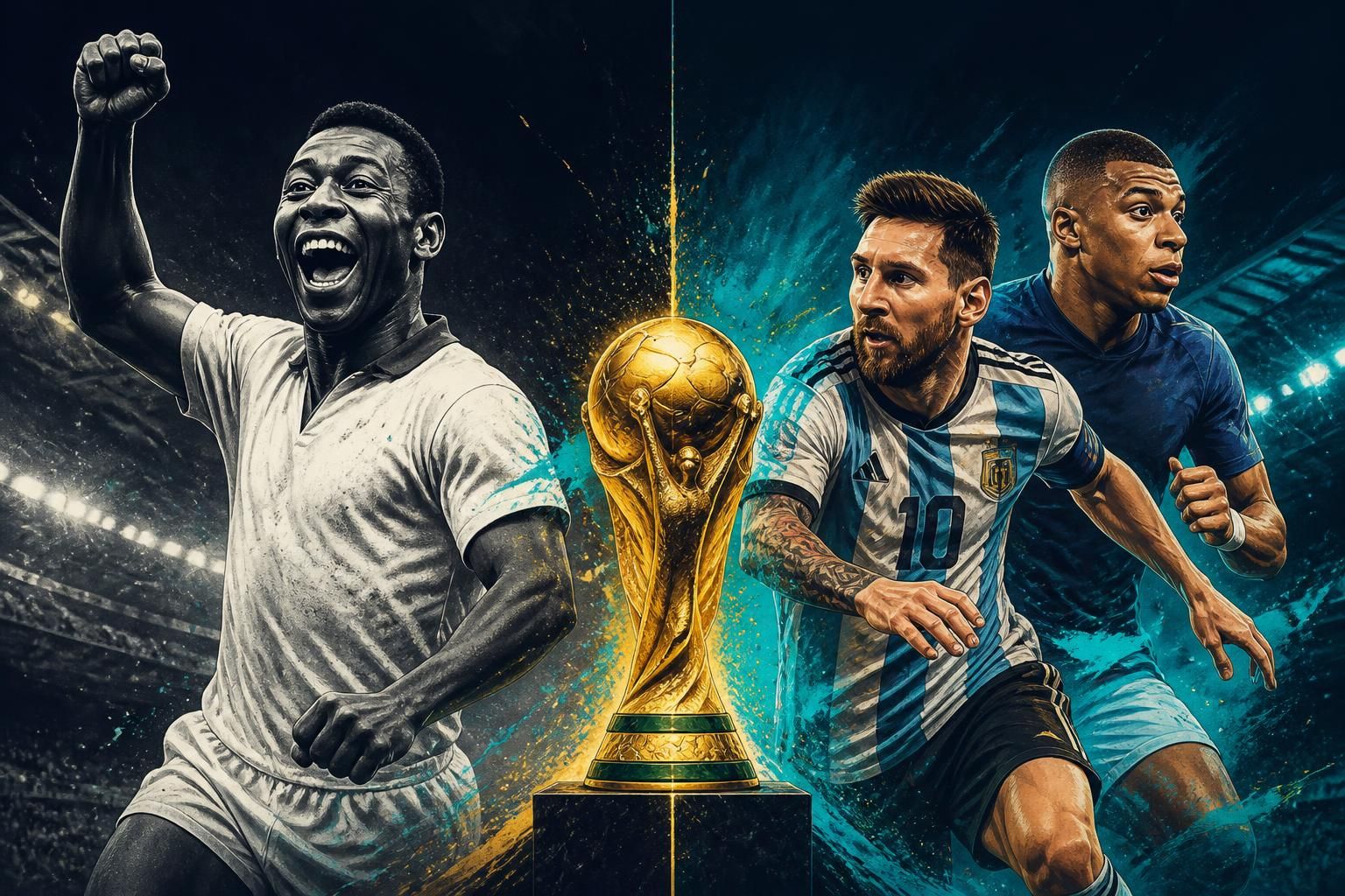 Messi e Mbappé desafiam o legado de Pelé na Copa