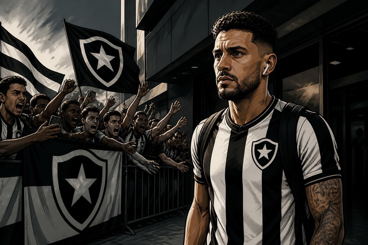 Alex Telles responde torcedores do Botafogo em protesto