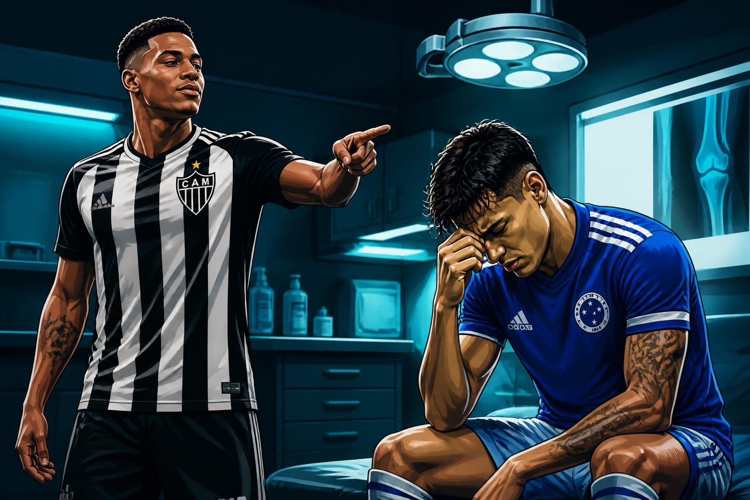 Alexsander provoca Kaio Jorge na sala de antidoping do Galo