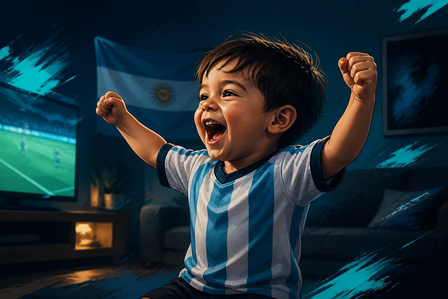 Mini Messi brasileiro comemora classificação da Argentina
