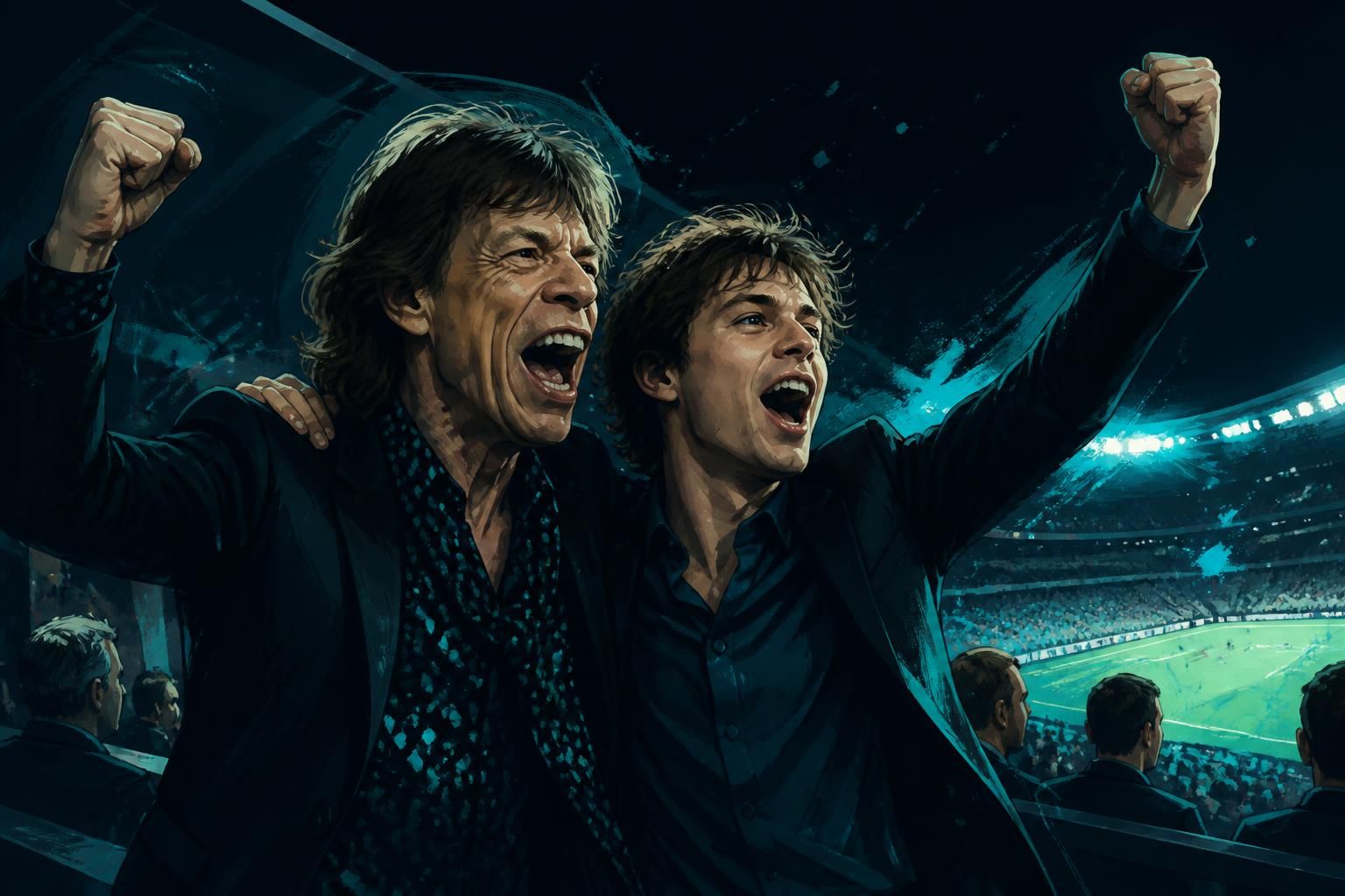 Mick Jagger torce pela Inglaterra na Copa do Mundo