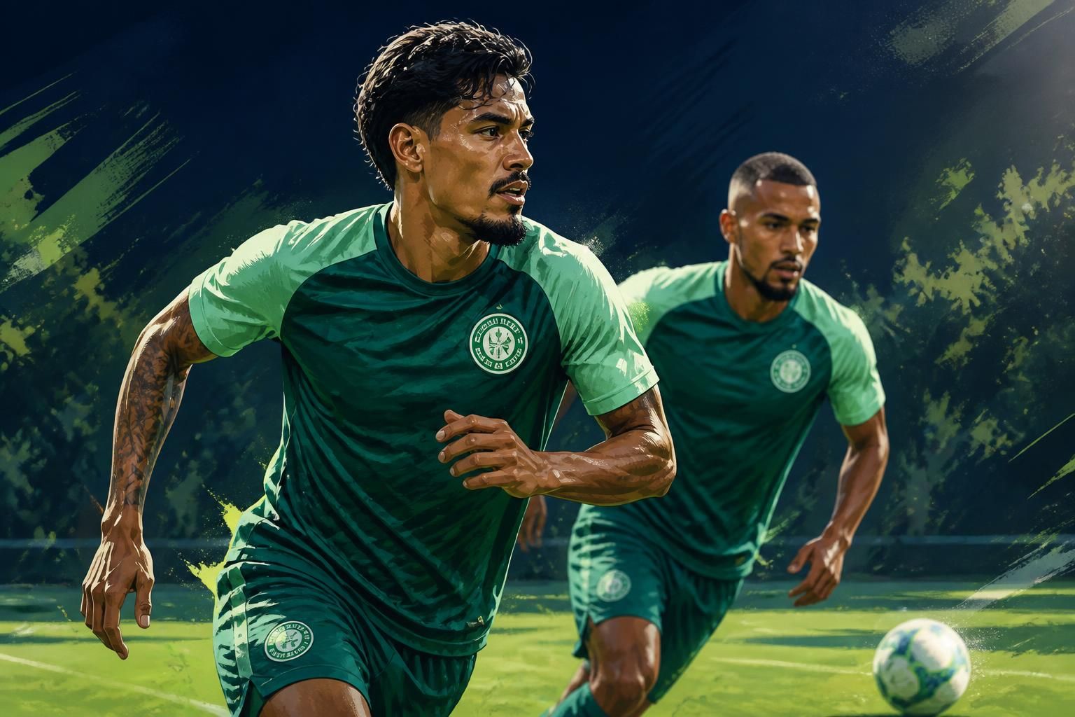 Barboza e Gustavo Gómez trabalham no campo no Palmeiras