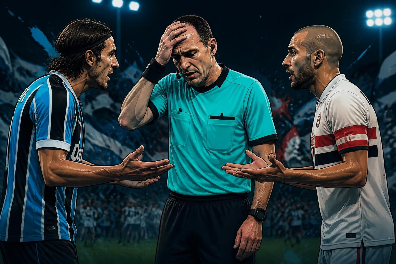 Árbitro relata ofensas de dirigentes em Grêmio x São Paulo