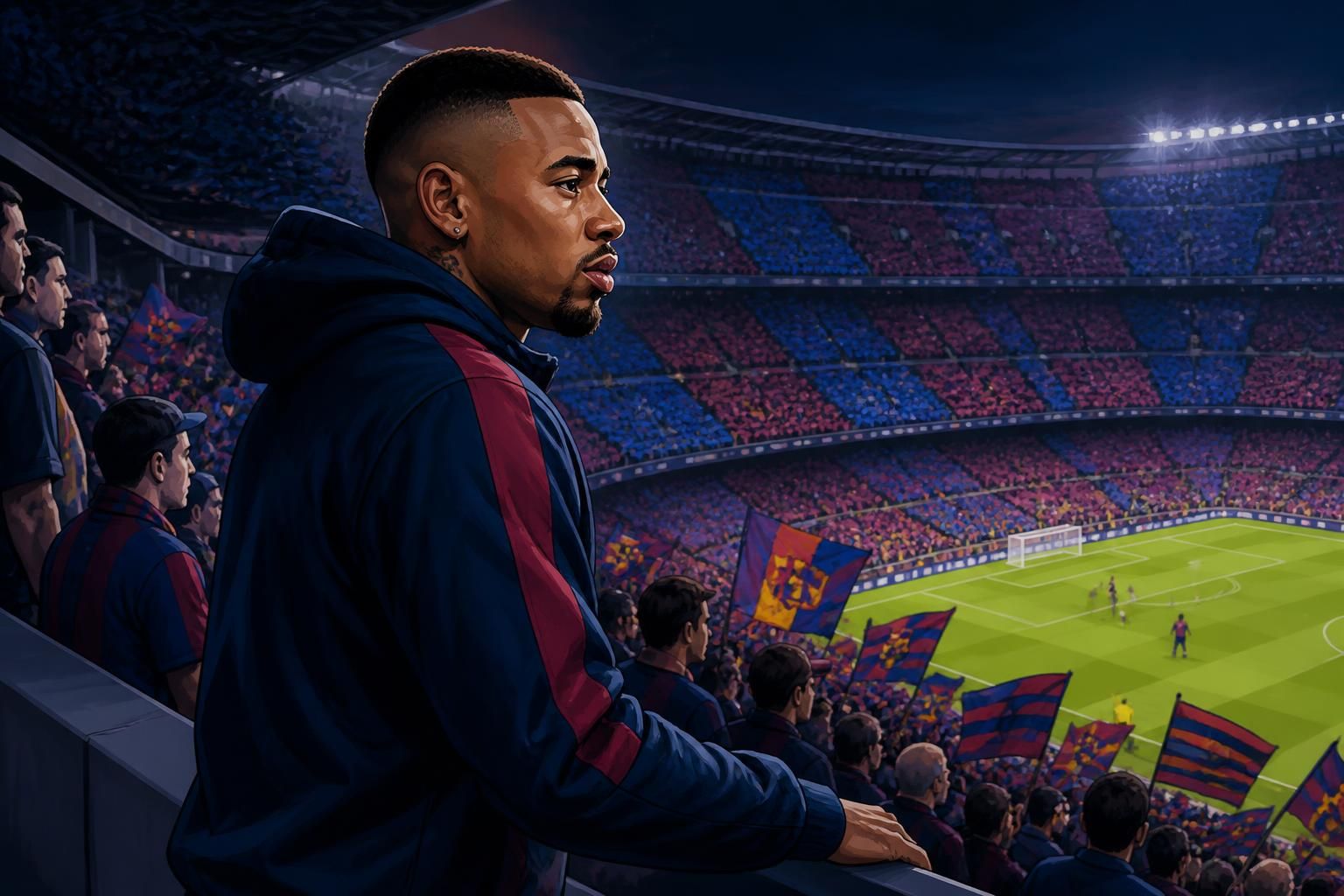 Gabriel Jesus vai ao Camp Nou antes de assinar com Barcelona