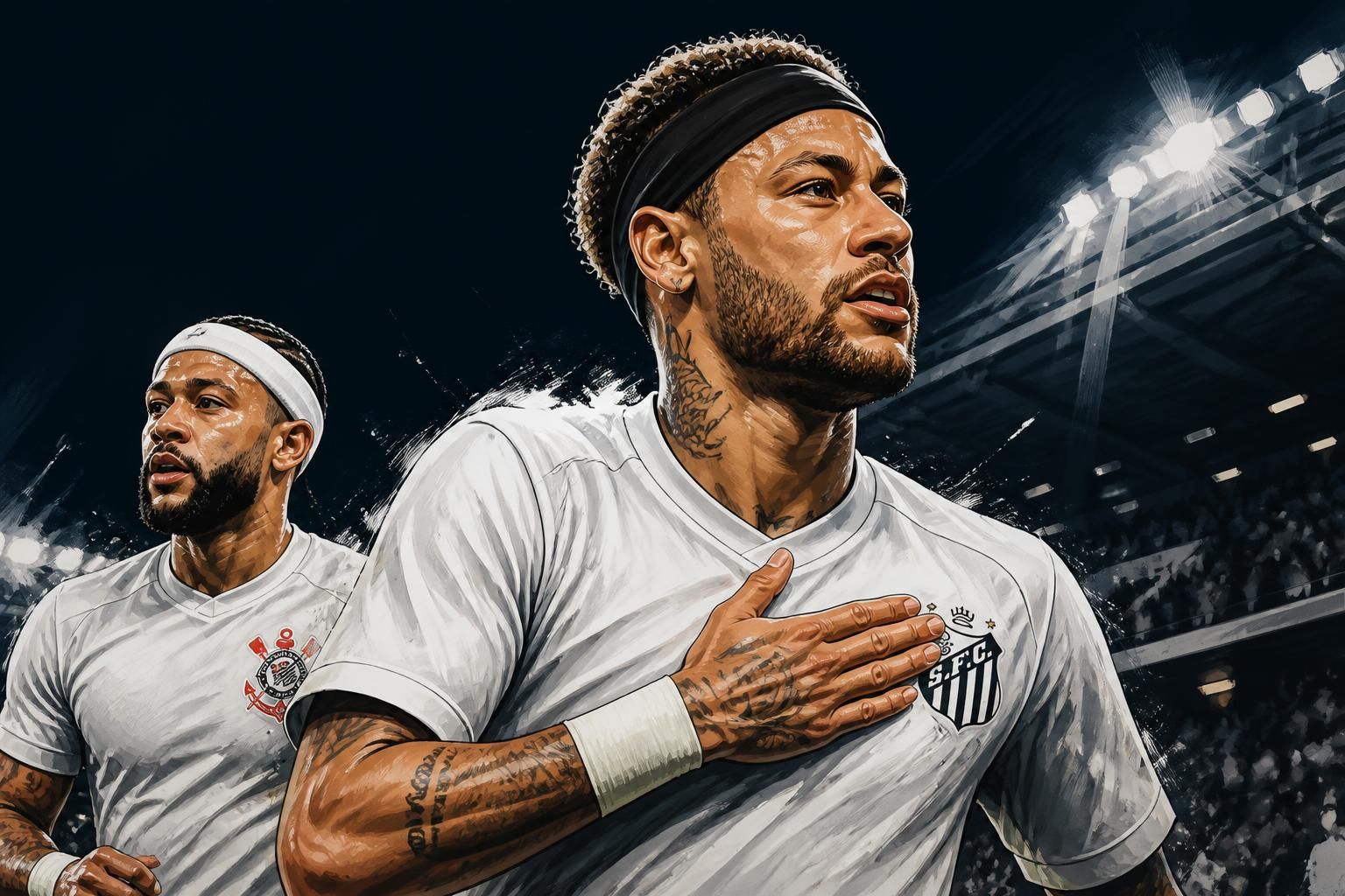 Neymar adota faixa de Memphis e elogia torcida do Corinthians