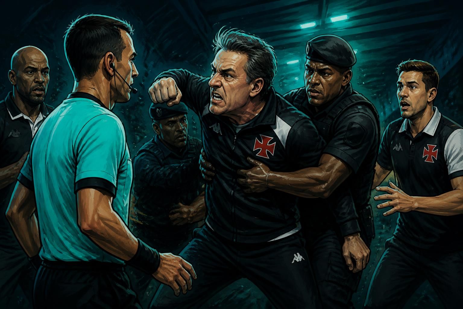 Vasco xita árbitro e tenta soco em juiz da Copa do Brasil