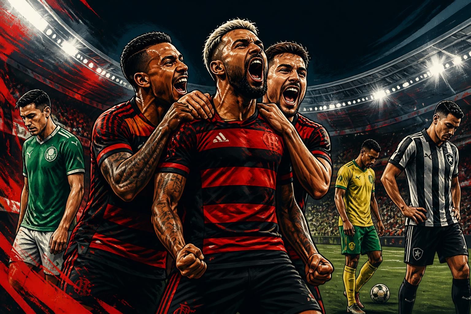 Flamengo provoca Palmeiras e busca encurtar distância no Brasileirão