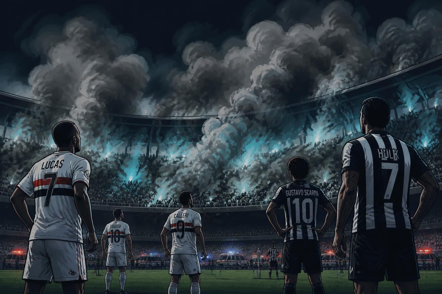 Jogo São Paulo x Atlético-MG é paralisado por fumaça