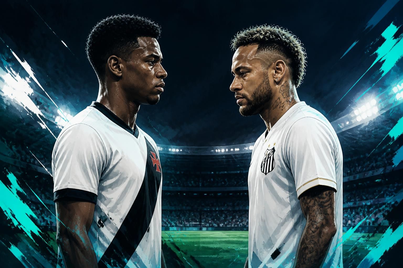 Thiago Mendes ignora Neymar em Vasco x Santos