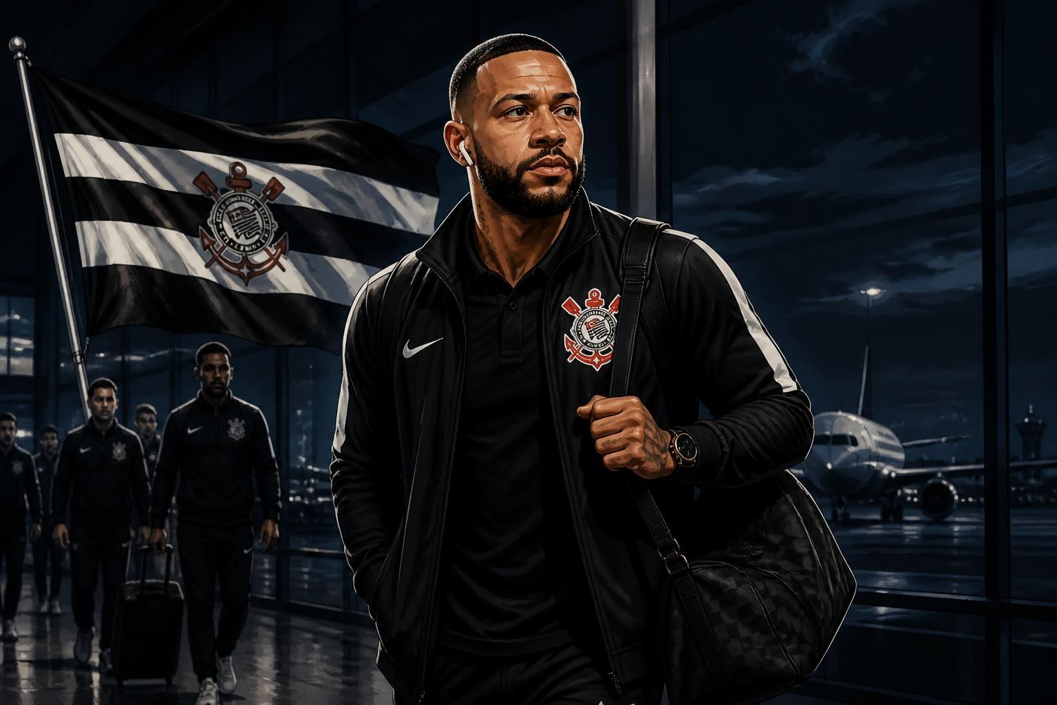 Memphis Depay embarca para assinar com o Corinthians