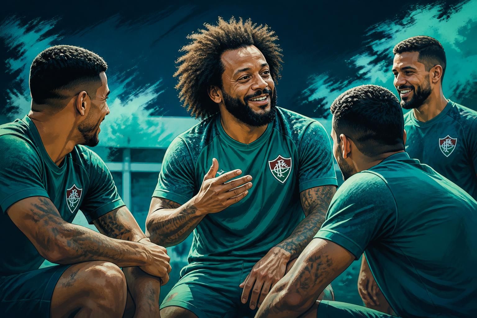 Marcelo visita CT do Fluminense antes de clássico